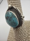 Vintage Navajo Sterling Silver   Turquoise Ring Size 7 - Danny Yazzie Signed