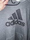 Men   s Gray Adidas Hoodie With Black Logo - Size Xl