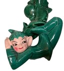 Vintage Green Acrobat Pixie Elves Figurines Mcm Set Of 2 Excellent Condition 3      