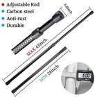 2pcs Spring Tension Curtain Rod28-43 Inches Adjustable Expandable Pressure Black