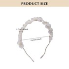  French Floral Pearl Headband With White Flower Design For Girls - Pearl 