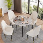 Round High-grade Marble Top Dining Kitchen Table Leisure Coffee Table Furniture