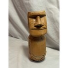 Moai Statue Folk Art 7 5in Brown Excellent Wood Carved Chile Easter Island