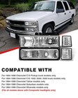 Chevy Silverado Headlights 94-98 Headlight Assembly Pair C10 C k 1500 2500 3500