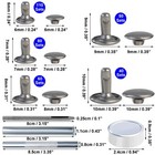 340 Sets Leather Rivets Kit Mixed Sizes Rivets For Leather Double Cap Rivets    
