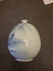 Chinese Blue White Porcelain Vase Baluster Form  Hand Painted Landscape Scene 