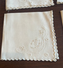 11 Vintage Cotton Napkins   Scalloped Edges  Embroidery And Cutwork   12 5  Sq