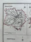 Yorkshire Town Maps Bradford Wakefield Sheffield Antique Hand Coloured 1835