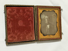 Antique Daguerreotype Photo Mirror Gold Frame 3 6 X 3  Rare