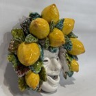 Vintage Ceramic Bacchus God Of Wine Majolica Wall Mask Positano Italy App  10 h