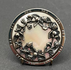 Gorgeous Vintage Mop Set In Metal W strawberry Vine   Cut Steels Button  jk1 