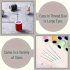 25x Big Eye Needles Assorted Sizes Hand Sewing Embroidery Tapestry Steel Silver