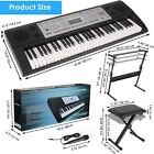 61 Key Electric Piano Keyboard For Beginners With X-stand  Lcd  Microphone