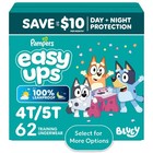 Pampers Easy Ups Bluey Potty Training Pants  Size 4t-5t  62 Count  Leakproof