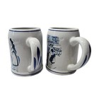 Delft Style Beer Mug Stein Cobalt Blue Stoneware Scenery Set Distillery Dancing