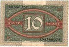 1920 Germany 10 Mark Note German Empire Reichsbanknote Crisp Unc Free Shipping