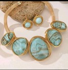 3pcs Vintage Elegant Women s Jewelry Set With Irregular Geometric Resin 