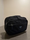 Prada Milano Black Nylon Zip Travel Organizer Case Toiletry Pouch Bag