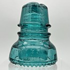 Cd 208  10  Hemingray No 44 Double Saddle Cross Top Aqua Blue Insulator Offset A