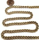 3 Feet Vintage Antique Gold Plated Steel Open Link 5 5mm Knurled Curb Chain M111