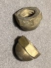 4 Count lot Vintage Patina Brass Acorn Hex Cap Nuts 3 8 Nos