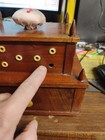 1850s Shaker  Made Ivory -  Inlaid 7 Spool Sewing Thread  Box   Used   Antique