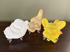 Vintage Wilton Kitsch Plastic Bunny  Santa  Thanksgiving Cake Topper - Set Of 3