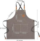 Heavy Duty Canvas Kitchen Chef Cooking Apron Cross-back Adjustable Bib 3 Pockets