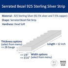 Serrated Bezel Wire 925 Sterling Silver Strip  2 Size Variations  Made In Usa