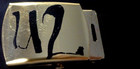 U2 Vintage Black Belt  W gold Metal Buckle Rare Promo Bono