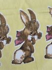Vintage Nursery 1950 s Crib Baby Blanket Yellow Easter Bunny Retro Mcm