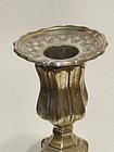 Antique Pair Of Ca  1750 French Brass Candlesticks  Chased Decoration  Bobeches