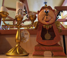 Disney Parks Beauty   The Beast Cogsworth Clock Lumiere Light Up Figure Set New