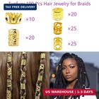 Gold Hair Jewelry Braid  Tuefuzy 100 Pcs Hair Dreadlock Accessory  Metal Gold Br