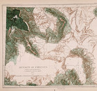1881 Wyoming Map Original - Density Of Forests - Yellowstone - Shoshone Tribe