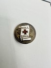 Vtg Antique American Red Cross Roll Call Lapel Pin Brooch Gold Tone Estate Read