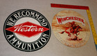 Vintage Nos Winchester Western Horse Man Gun 11 3 4 Porcelain Metal Hunting Sign