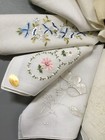 Vintage Lot Floral Embroidery Lace Cotton Linen Hankies Hankerchiefs