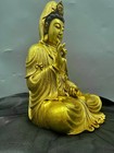 24  Tibetan Buddhism Bronze 24k Gold Guanyin Kwan-yin Bodhisattva Buddha Statue