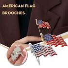 American Flag Brooches Crystal Enamel Badge Pins Lapel Women Men Shawl Pin Gift