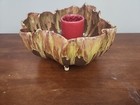 Vintage Handmade Chips   Dip Bowl  Drip Glaze  Large   Beautiful 