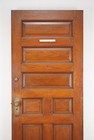 Antique 7 Panel Chestnut Wood Entry Door 82 875 X 35 625 In 