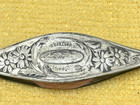 Antique 19th Century Sterling Silver Tatting Shuttle Floral Lacemaking Tool