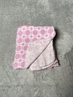 Baby Receiving Blanket Pink White Square Lines Flannel Cotton Soft Swaddle Lovey