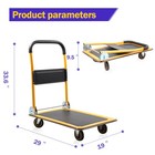 330lbs Foldable Push Cart Dolly Moving Platform Cart Hand Truck With 4 Wheels