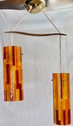 Rare  Vintage Mid Century Modern Moe Fiesta Double Pendant Lucite Hanging Lamp