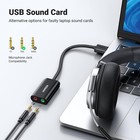 Usb To Audio Jack Sound Card Adapter With Dual Trs 3-pole 3 5mm Headphone And Mi