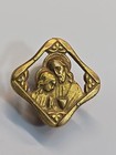 First Holy Communion Souvenir Lapel Pin Jesus   Child Gold Color Rare Style