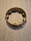 Vintage Wood Frame Tambourine Double Row  8 