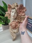 Vintage Antique Le Etoile French Art Nouveau Lady Ceramic Wall Hanging Ornament 